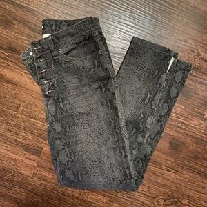 Charcoal Snake Skin Print Pants